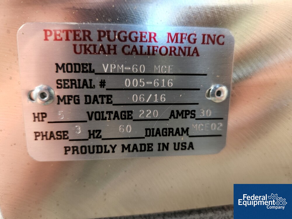 Peter Pugger Deairing Pugmill, Model VPM60 MCE Federal Equipment Company
