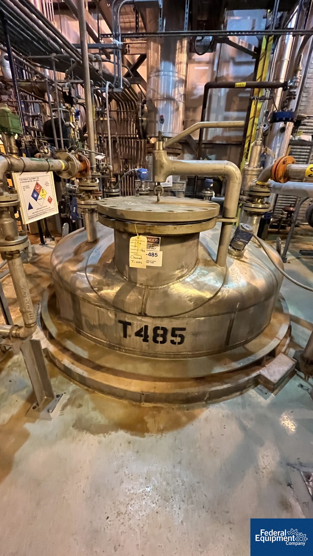 Apache Tank Inlet 6,000 Gal Apache Receiver Tank, 316L S/S, 50# | Federal Equipment Company