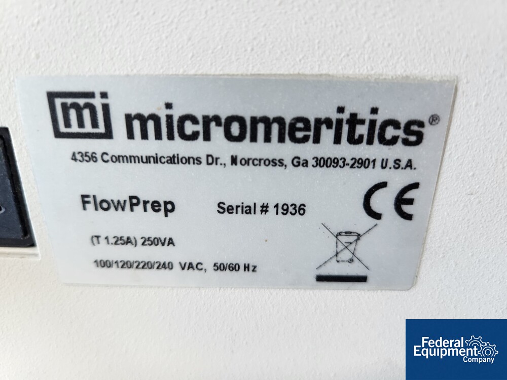 Micromeritics Sample Degas System, Model Flowprep 060 Federal