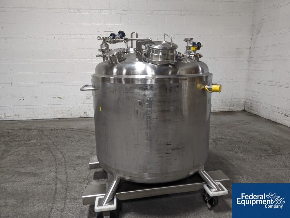 600 Liter Precision Stainless Jacketed Receiver Vessel, 316L S/S, 45/ ...