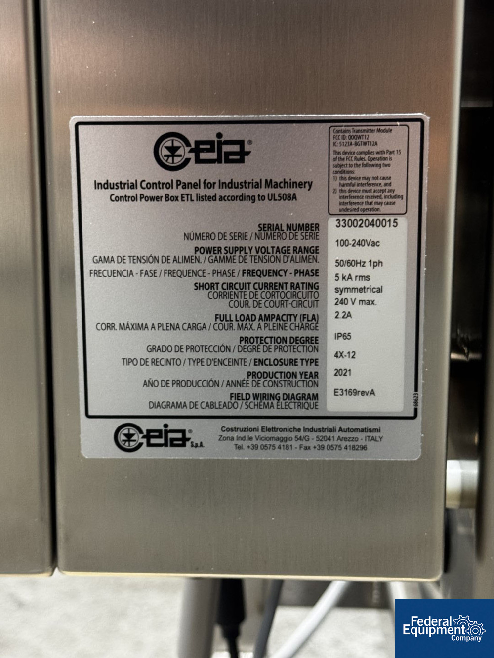 CEIA Free-Fall Metal Detector. Model THS/FFV21S | Federal