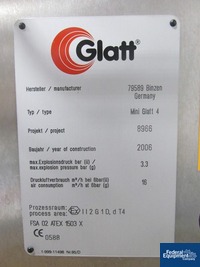 Image of Glatt Mini 4 Fluid Bed Dryer, S/S 11