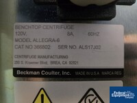 Image of Beckman Coulter Allegra 6 Benchtop Centrifuge, Model CP1203 03