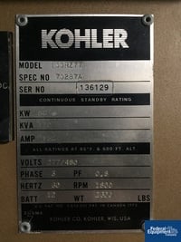Image of 88 kW Kohler Generator, Natural Gas 02