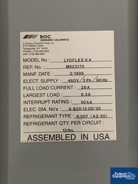 Image of 4.3 Sq Ft BOC Edwards Freeze Dryer, Model Lyoflex 0.4 02