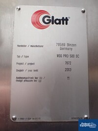 Image of Glatt WSG Pro 500 SC Fluid Bed Dryer, S/S 04