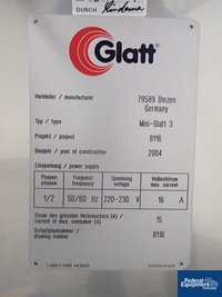 Image of Glatt Mini Glatt 3 Fluid Bed Granulator 10