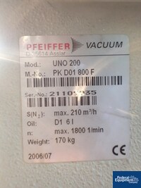 Image of Pfeiffer Vacuum Pump Skid with Booster, 123 CFM 13