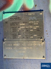 Image of 1,033 Sq Ft Alfa Laval CompaBloc Heat Exchanger, 316L S/S, 100/100# 02