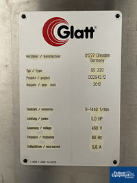 Image of Glatt Cone Mill, Model GS220, S/S, 5 HP 02