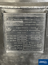Image of 100 Gal Brighton Jacketed Receiver, 316L S/S, 50/50# 02