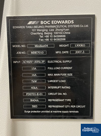 Image of 4.3 Sq Ft BOC Edwards Freeze Dryer Lyophilizer, Model MiniFast4 02