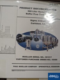 Image of 500 Liter Mueller Bioreactor, 316 S/S, 45/100# 23