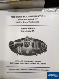 Image of 500 Liter Mueller Bioreactor, 316 S/S, 45/100# 24