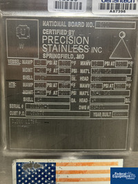 Image of 1,200 Liter Precision Stainless Reactor, 316L S/S, 45/100# 02