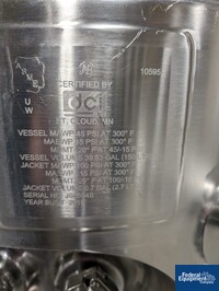 Image of 150 Liter DCI Reactor, Duplex 2205 S/S, 45/100# 02