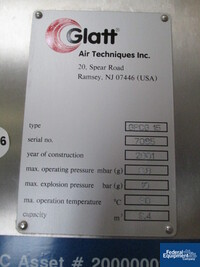 Image of Glatt GPCG 15 Fluid Bed Dryer Granulator, S/S 15