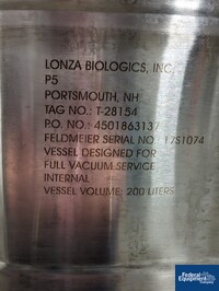 Image of 200 Liter Feldmeier Receiver Tank, 316L S/S, 60# 03