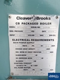 Image of 175 HP CLEAVER BROOKS BOILER, MODEL CB700-175S, 150# 09