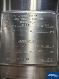 Image of 500 Liter A&B Process Systems Receiver Tank, 316 S/S, 44/150# 02