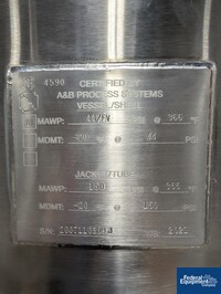 Image of 500 Liter A&B Process Systems Receiver Tank, 316 S/S, 44/150# 02