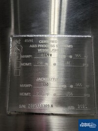 Image of 500 Liter A&B Process Systems Receiver Tank, 316 S/S, 44/150# 02