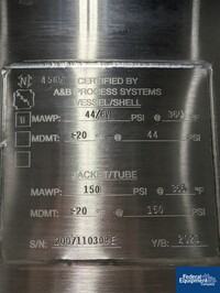 Image of 500 Liter A&B Process Systems Receiver Tank, 316 S/S, 44/150# 02