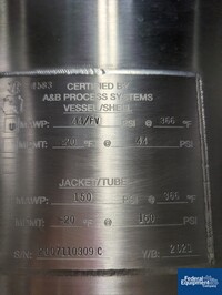 Image of 500 Liter A&B Process Systems Receiver Tank, 316 S/S, 44/150# 02