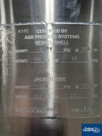 Image of 500 Liter A&B Process Systems Receiver Tank, 316 S/S, 44/150# 02