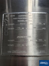 Image of 500 Liter A&B Process Systems Receiver Tank, 316 S/S, 44/150# 02