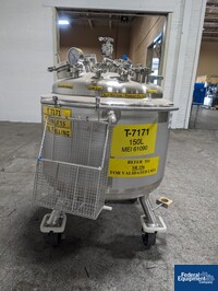 Image of 150 Liter Precision Stainless Jacketed Receiver Tank, 316L S/S, 45/100 05