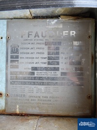 Image of 300 Gal Pfaudler Glass-Lined Reactor, 100/90# 14