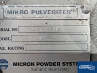 Image of Hosokawa Micron Powder Systems Mikro Pulverizer, Model 4MP 02