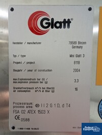 Image of Glatt Mini Glatt 3 Fluid Bed Processor 02