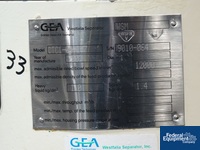 Image of GEA WESTFALIA CENTRIFUGE, MODEL CTC1-06-107, S/S 08
