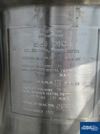 Image of 180 Liter DCI Reactor, 316 S/S, 50/170# 09