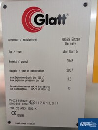 Image of Glatt Mini Glatt 5 Fluid Bed Dryer, S/S 02
