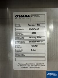 Image of 60" O''Hara FastCoat Coating Pan, Model FC400, S/S 14