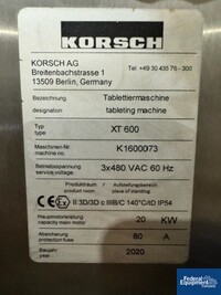 Image of Korsch Tablet Press, Model XT 600, 53 Station 02