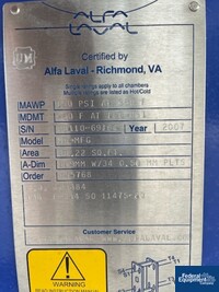 Image of 48 Sq Ft Alfa Laval Plate Heat Exchanger, S/S, 150# 02