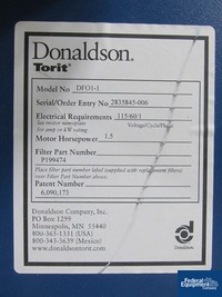 Image of DONALDSON TORIT DUST COLLECTOR, MODEL DFO1-1 08