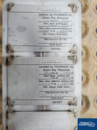 Image of 1,500 Gal Fourinox Reactor, 316 S/S, 100/100# 02
