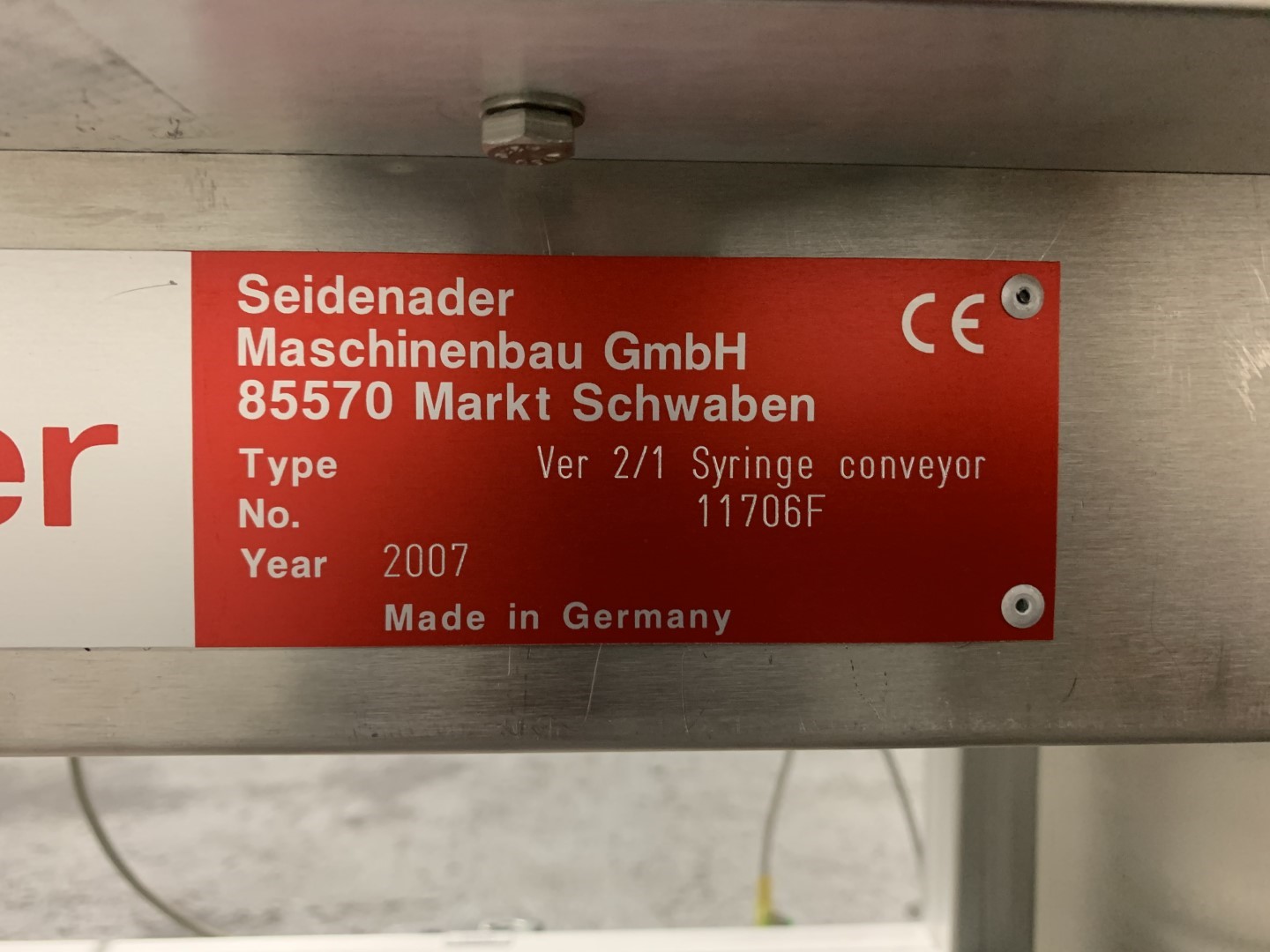 Seidenader Syringe Inspection Station, Type V90-AVSB/60-LR