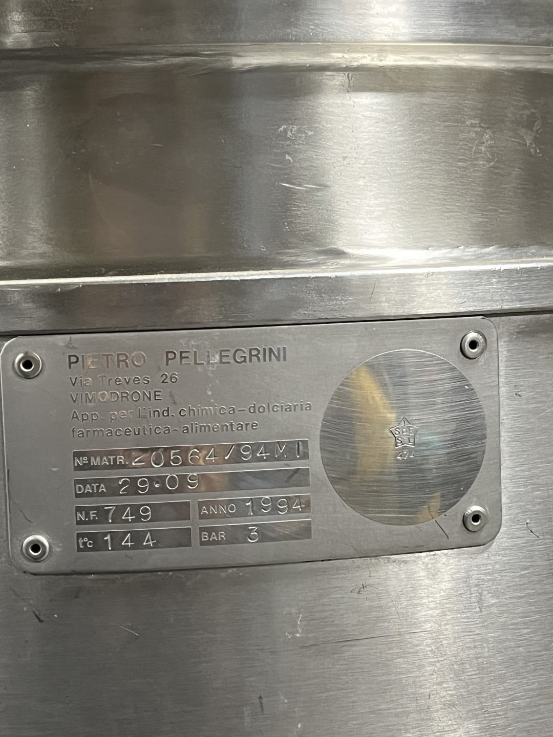 150 Liter Pellegrini Planetary Mixer, S/S