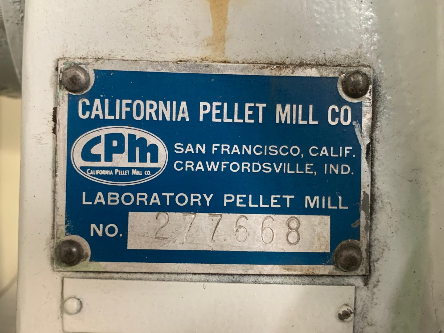 California Pellet Mill CPM, Model CL Lab Mill