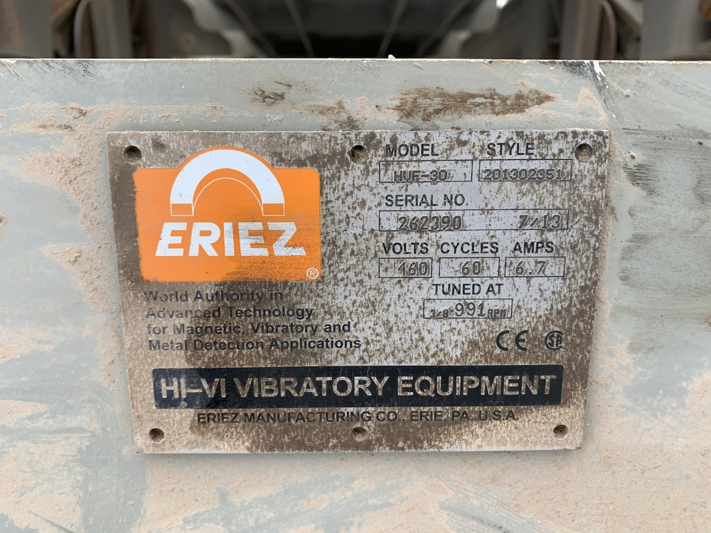30" Eriez Vibrating Conveyor, Model HVF30, C/S