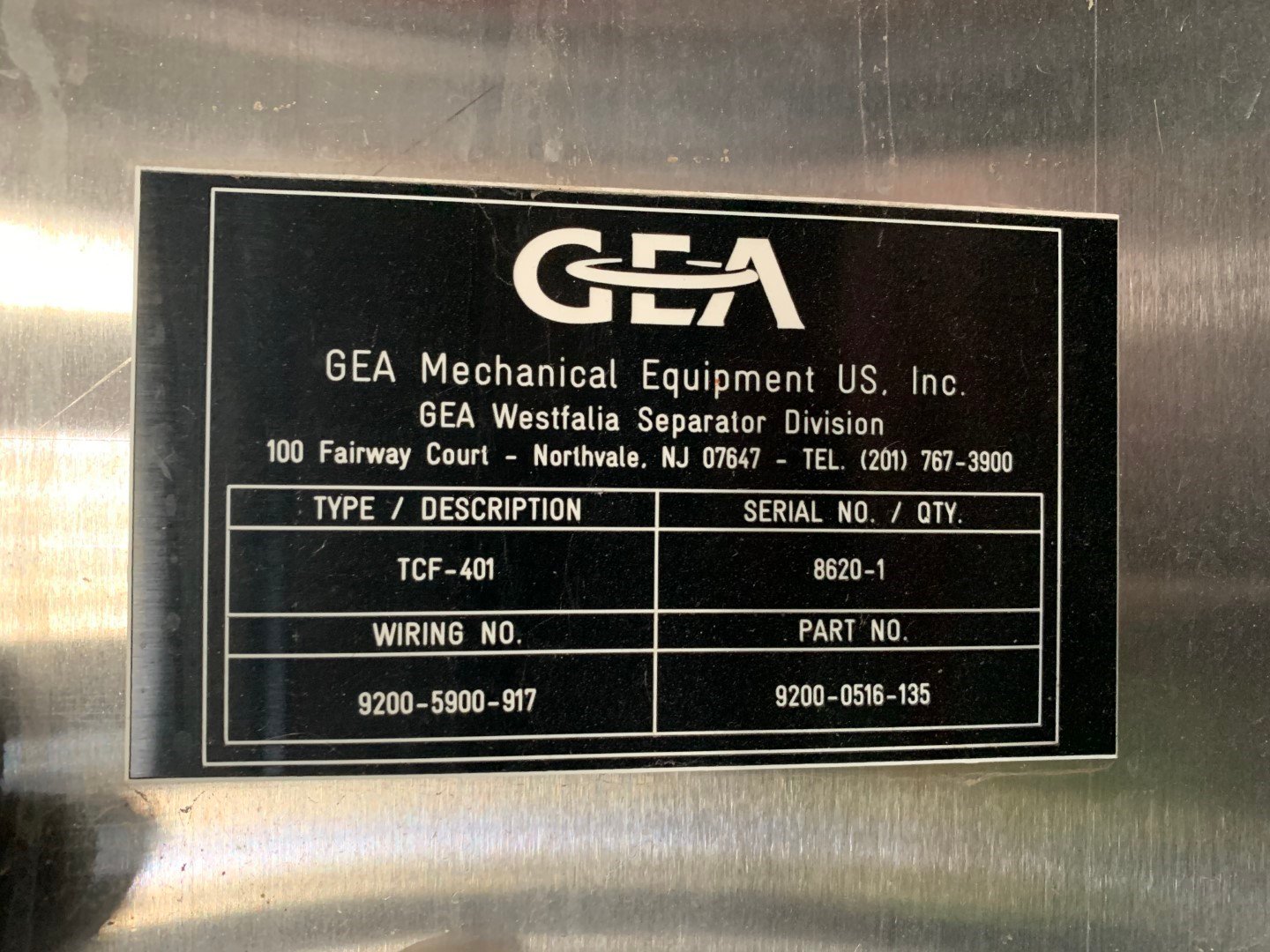 GEA Westfalia CF4000 Decanter Centrifuge, S/S, 2600 RPM