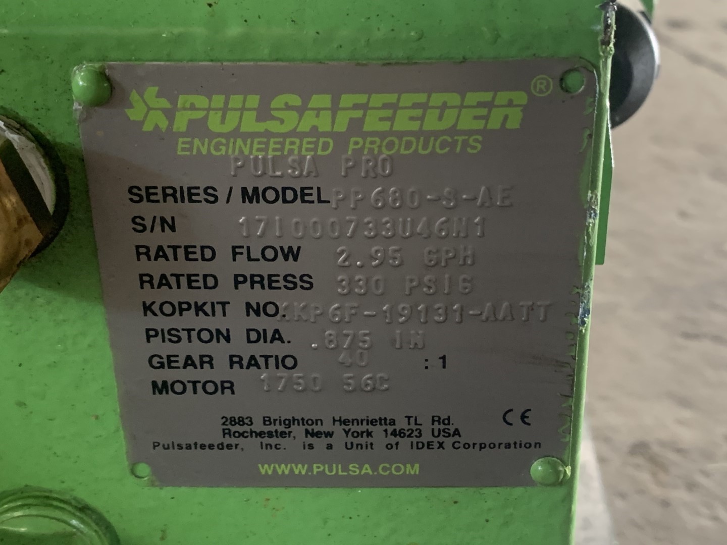PulsaFeeder Diaphragm Metering Pump, Model 680-S-AE, 0.5 HP