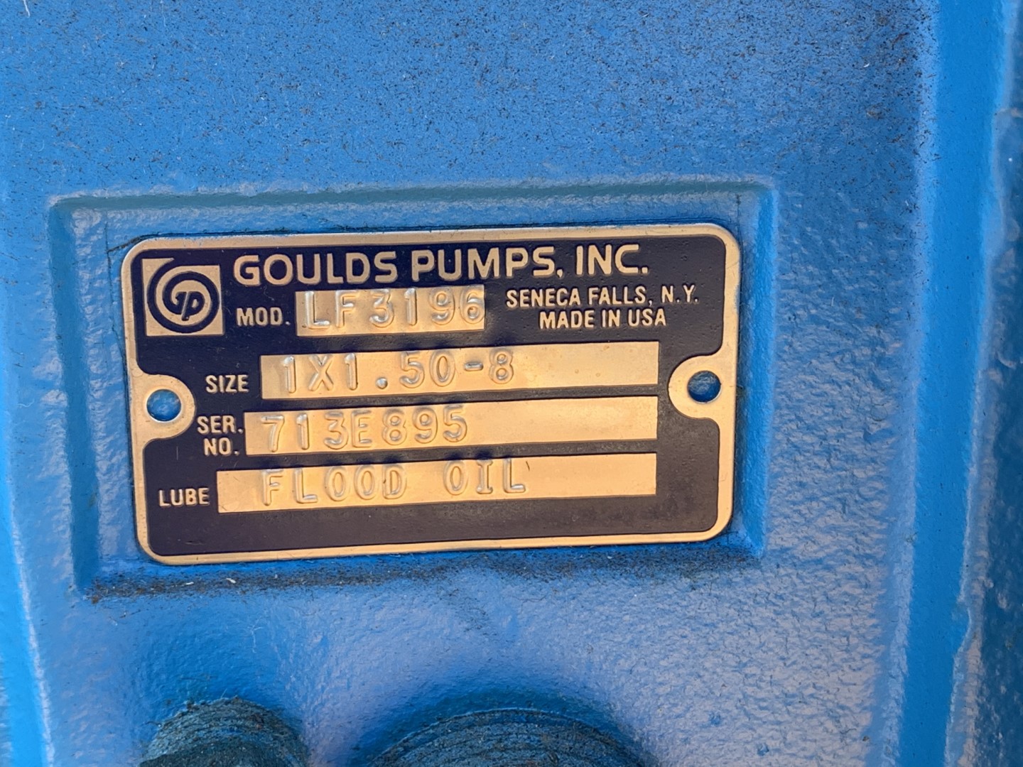 1.5 x 1 x 8 Goulds Centrifuge Pump, S/S