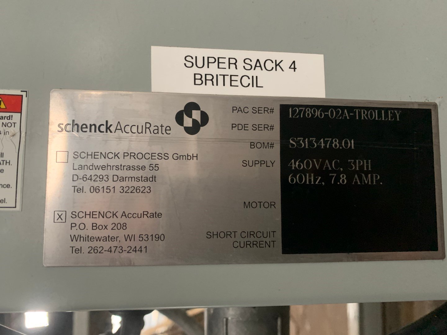 Schenck Super Sack Unloader, Model SacMaster